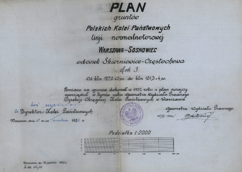 Plan gruntów Polskich Kolei Państwowych, 1933 r.