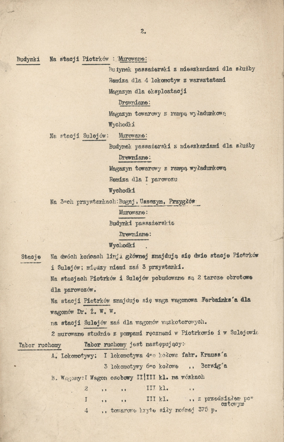 Opis i obliczenie dochodowości kolejki sulejowskiej