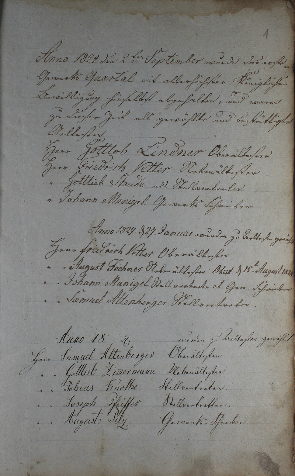 Księga zapisów na majstrów Cechu Sukienników, 1824-1864