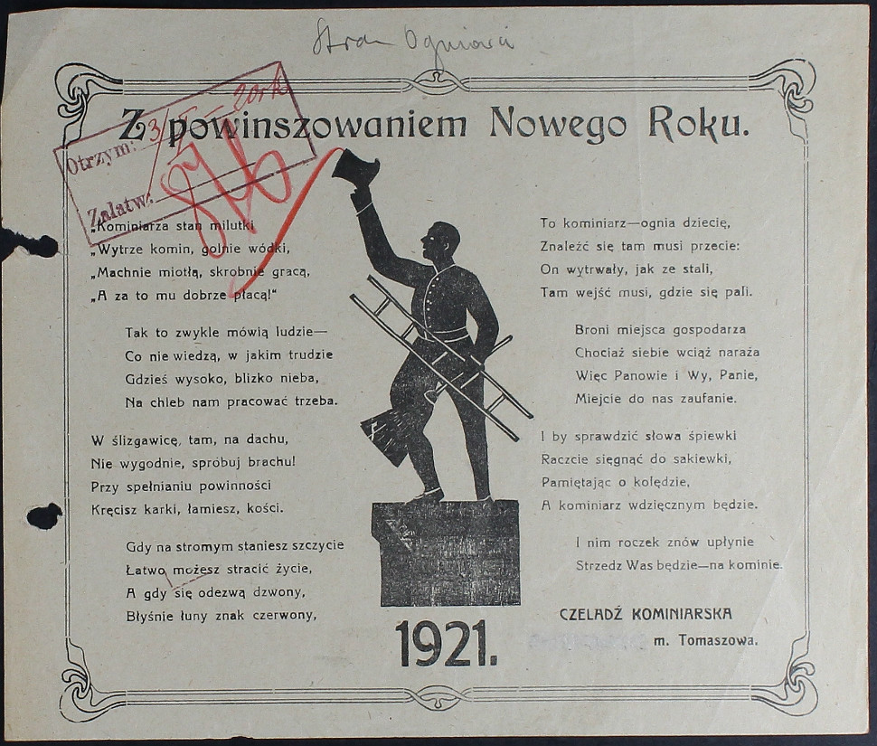 Życzenia noworoczne 1921 r.